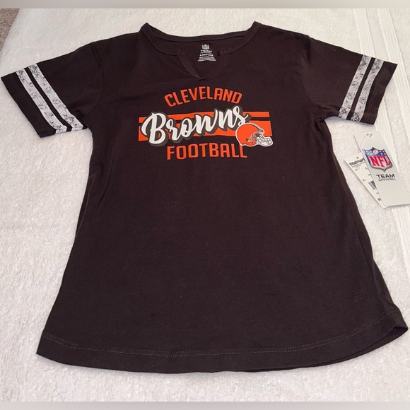 NWT Cleveland Browns short sleeve girls shirt size S 6/6X - Picture 1 of 6